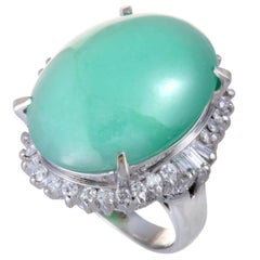 Jade and Diamond Platinum Cocktail Ring Jade and Diamond Platinum Cocktail Ring
