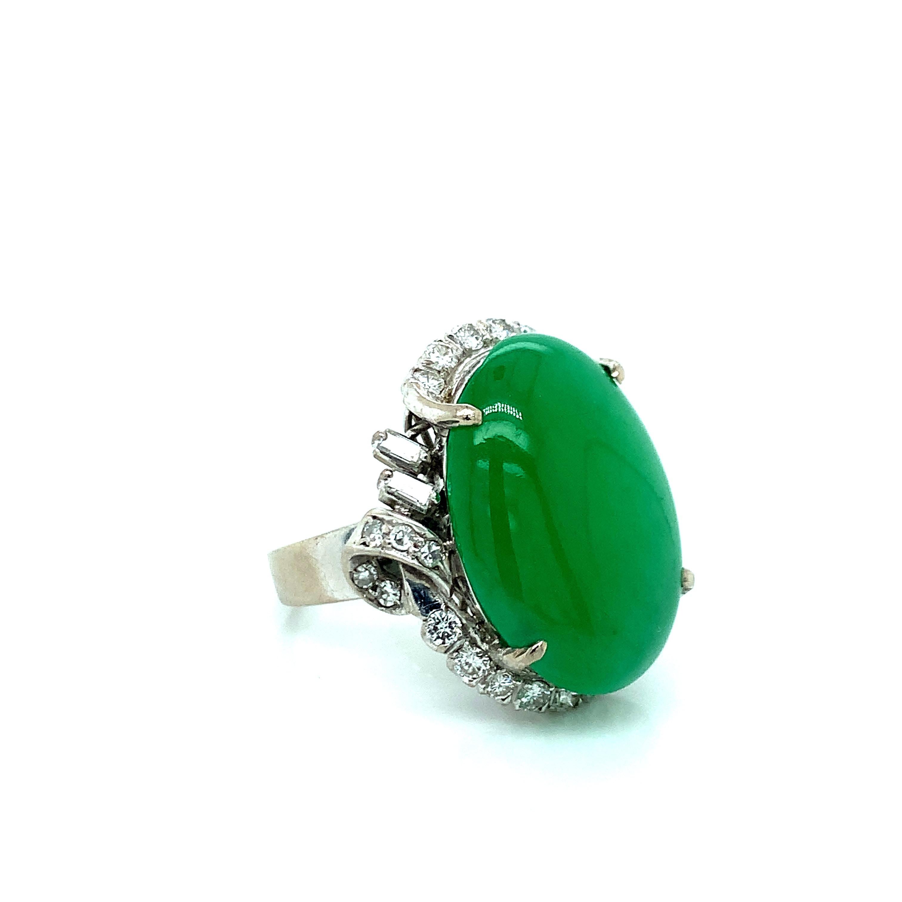 Jade and Diamond Ring For Sale 1