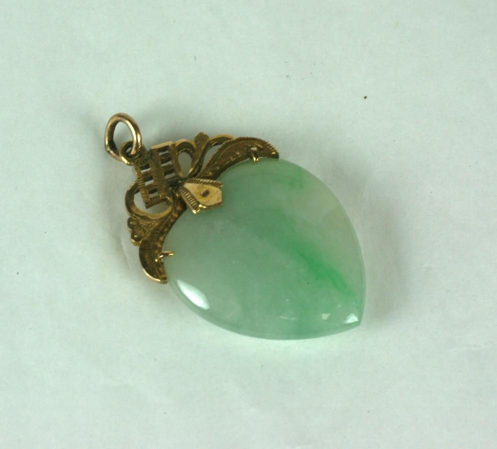 Jade and Gold Heart Pendant For Sale at 1stDibs | jade heart, 22k gold ...