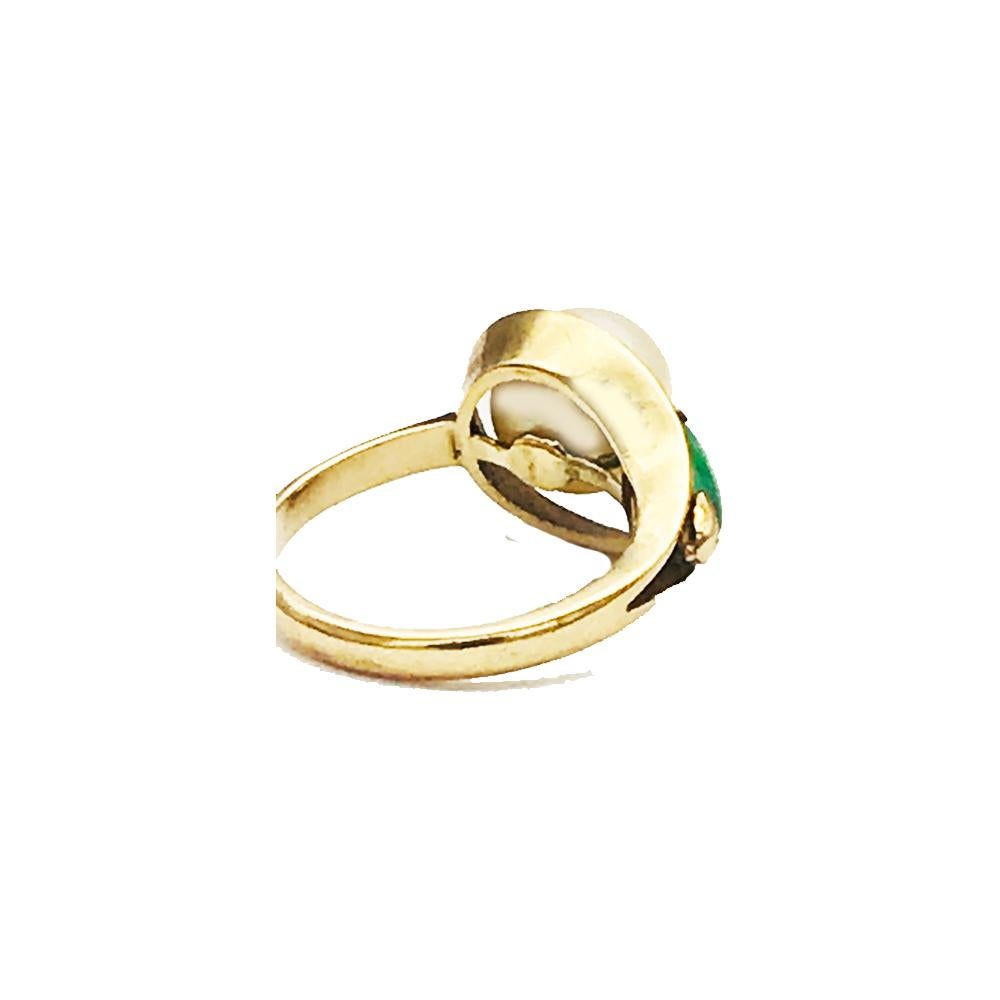 pearl and jade ring