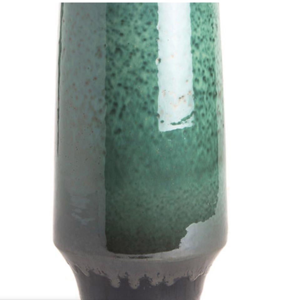 Jade and Royal Blue Ceramic Cylinder Shaped Vase, China, Contemporary In New Condition For Sale In New York, NY