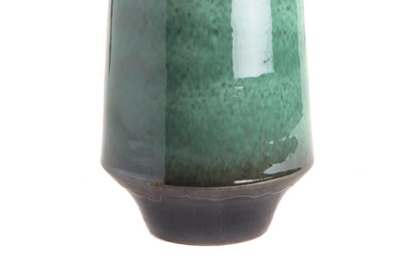 Chinese Jade and Royal Blue Cylinder Shaped Vase, China, Contemporary For Sale