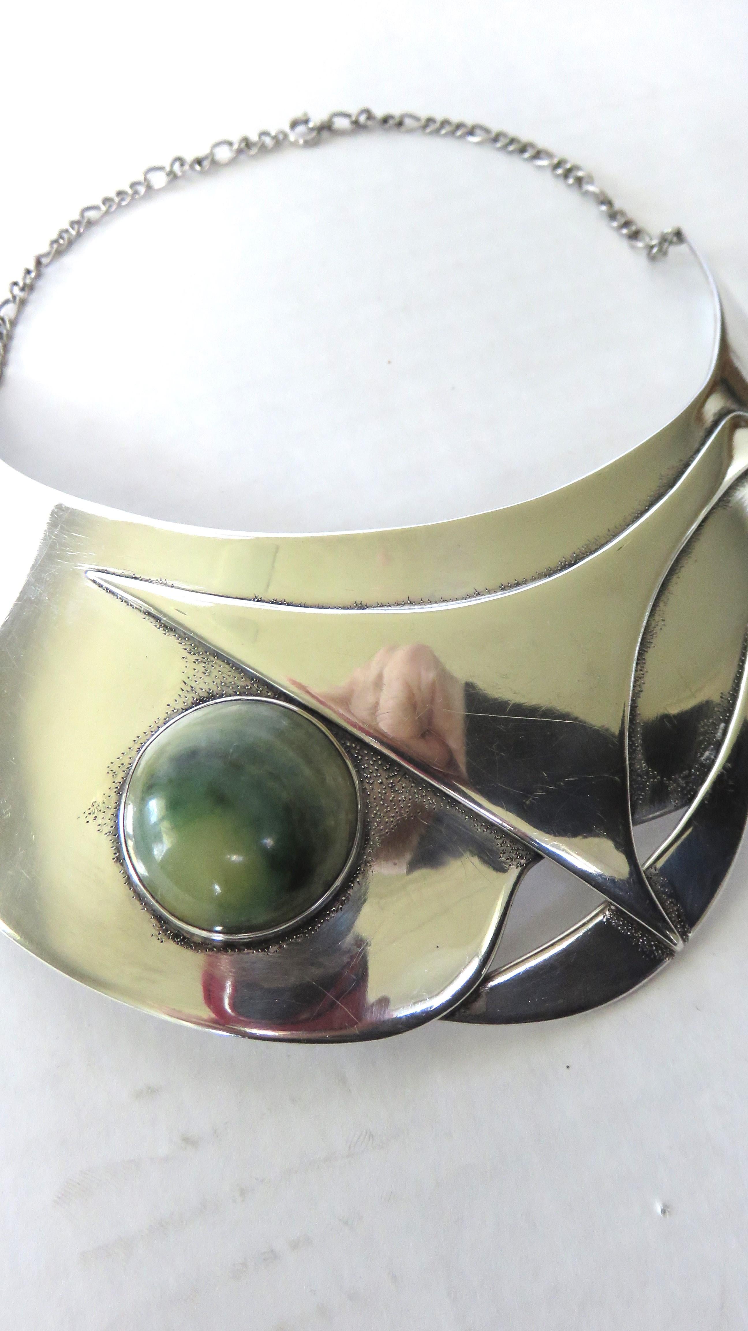 Girocollo in giada e argento sterling in vendita 7