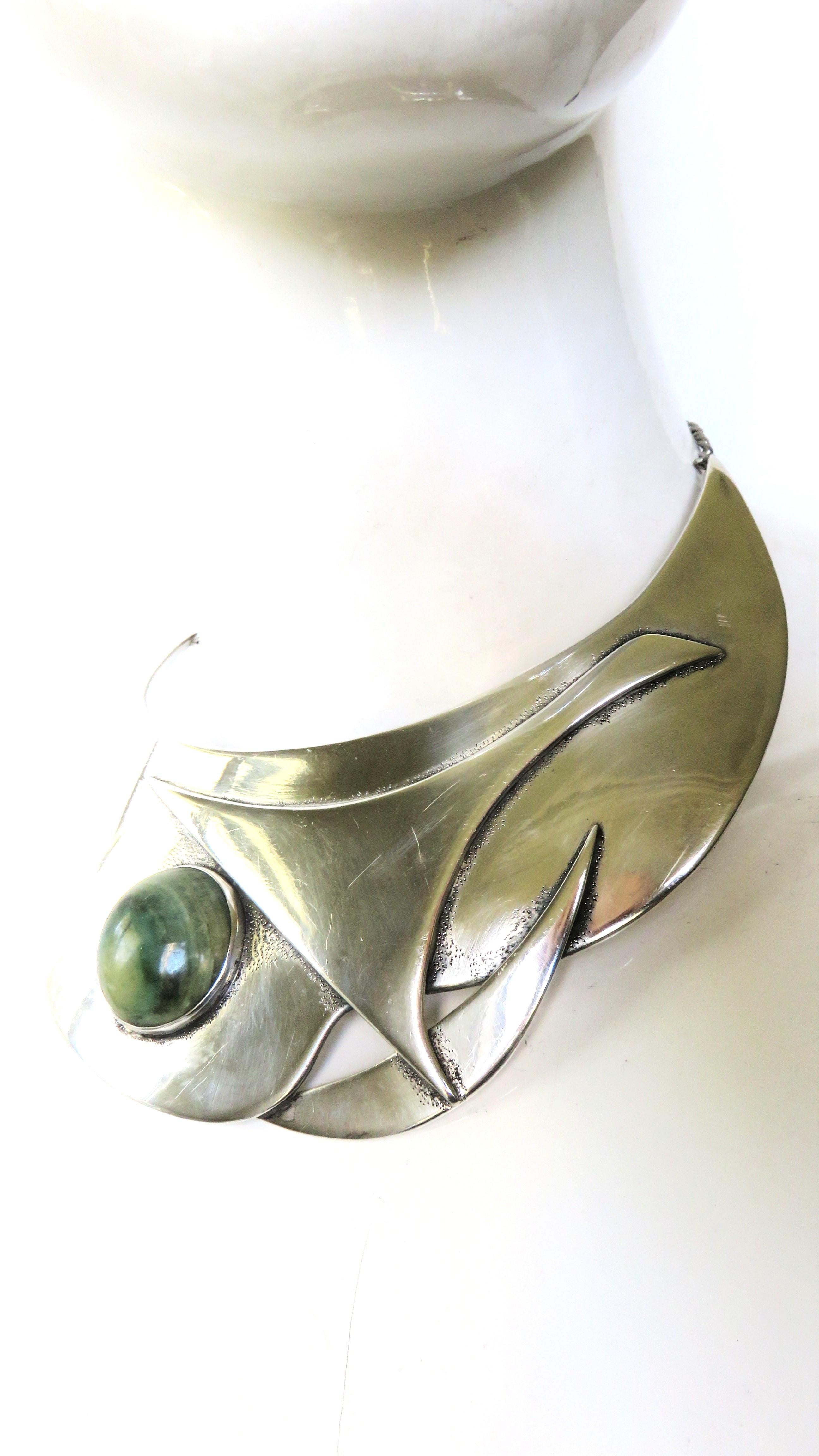 Girocollo in giada e argento sterling In condizioni buone in vendita a Water Mill, NY