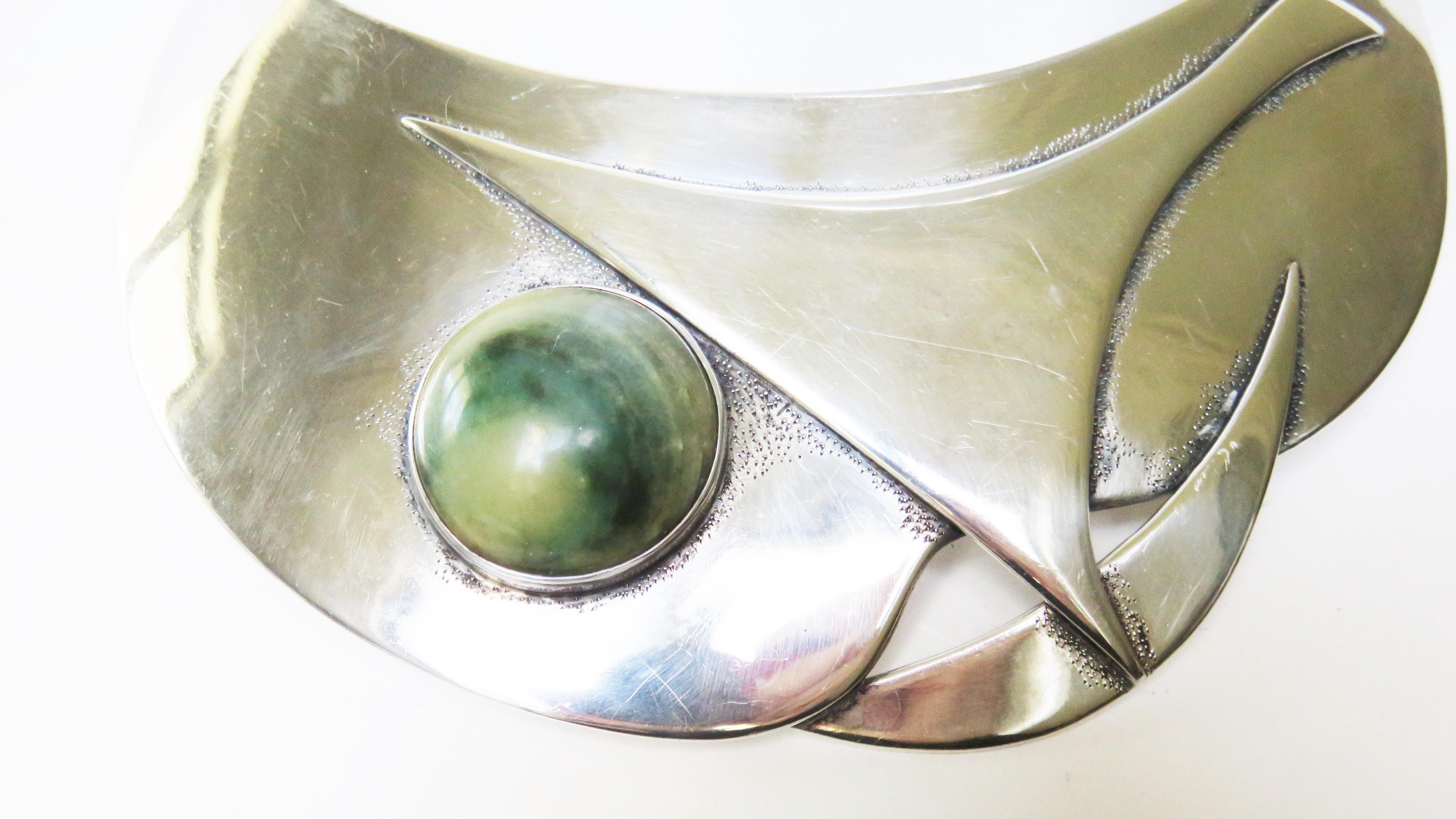 Girocollo in giada e argento sterling in vendita 1