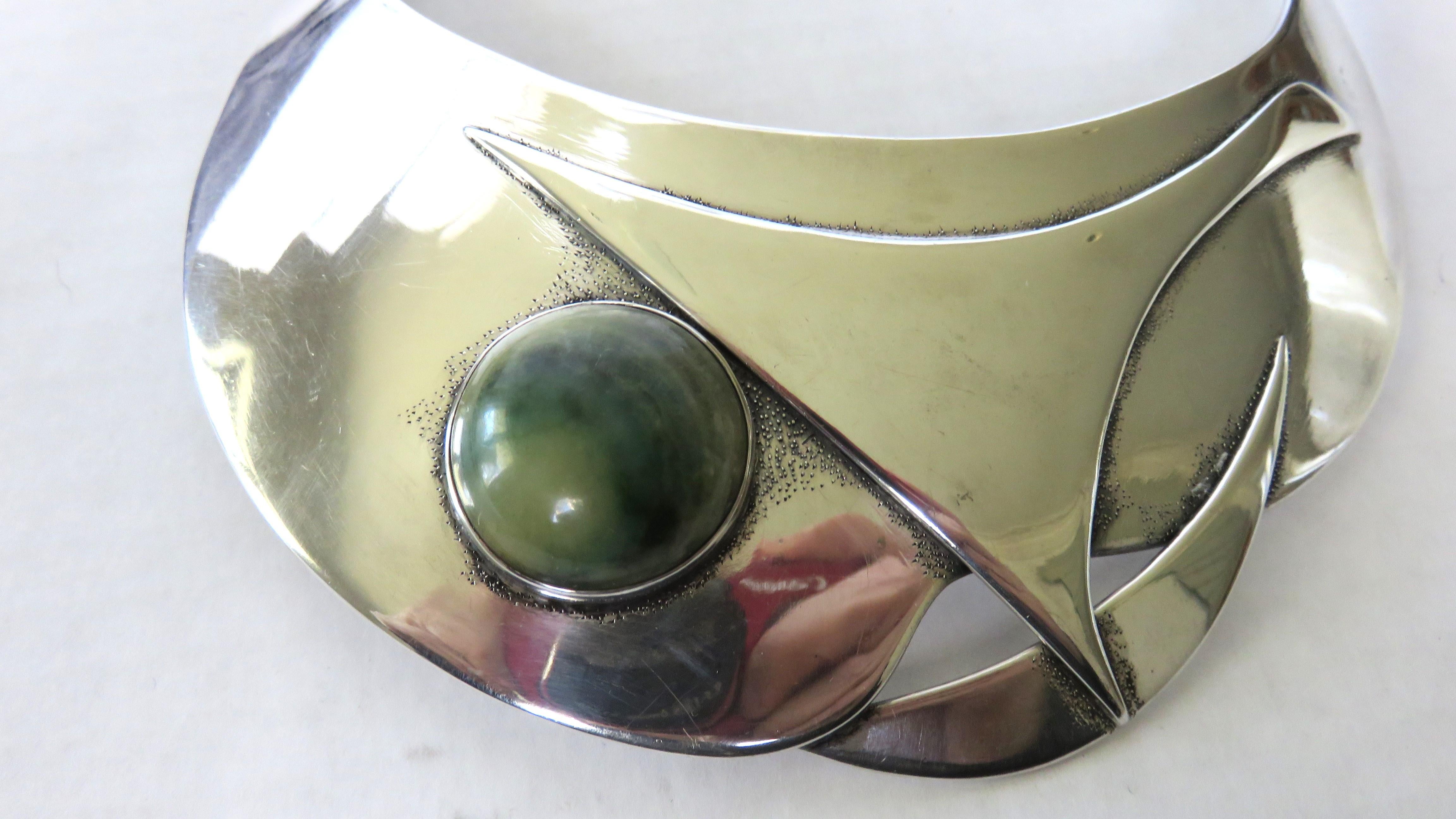 Girocollo in giada e argento sterling in vendita 2