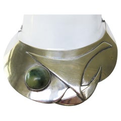 Jade and Sterling Silver Choker