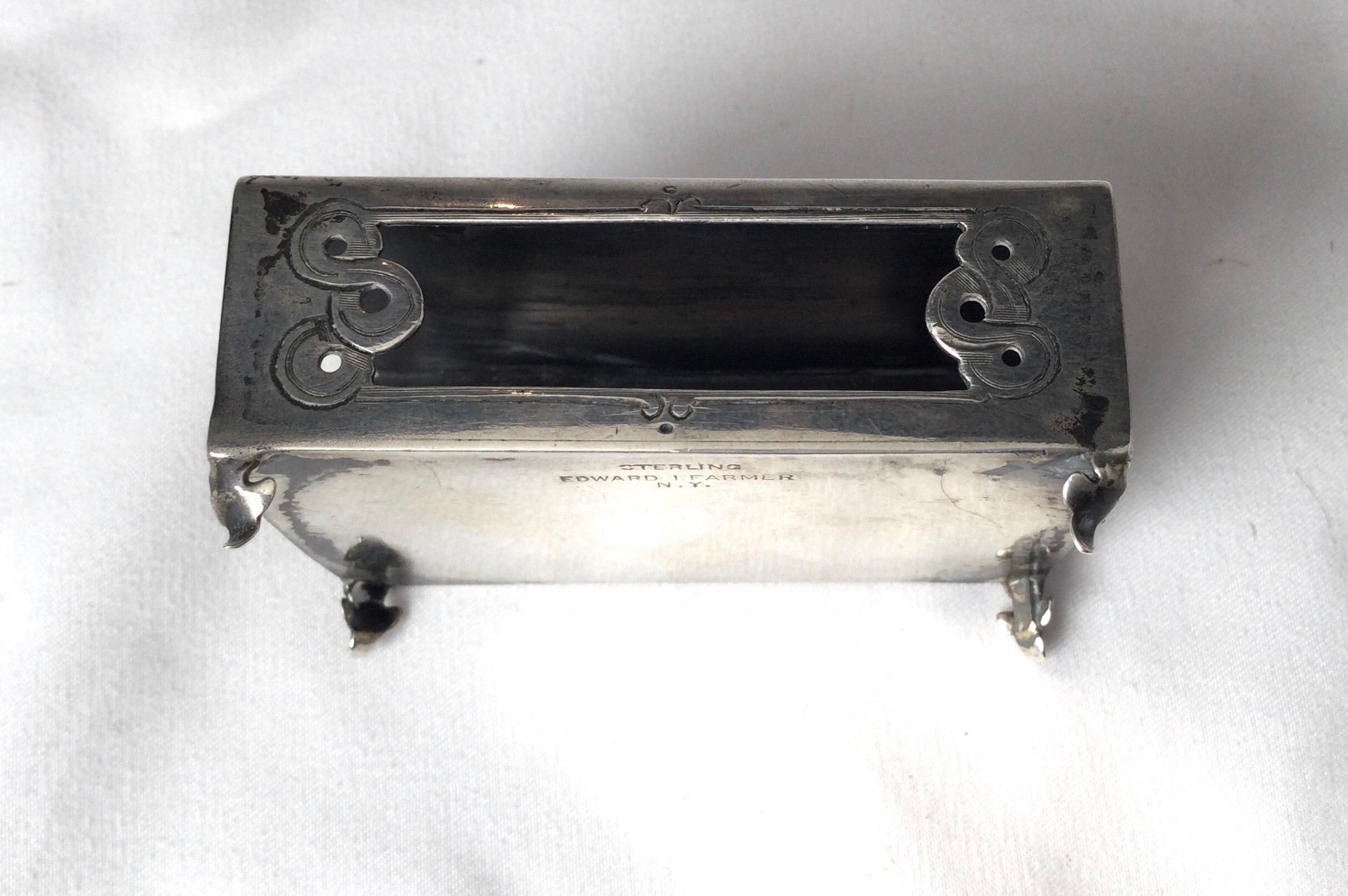 Early 20th Century Jade and Sterling Silver Matchbox Cover by Edward Farmer