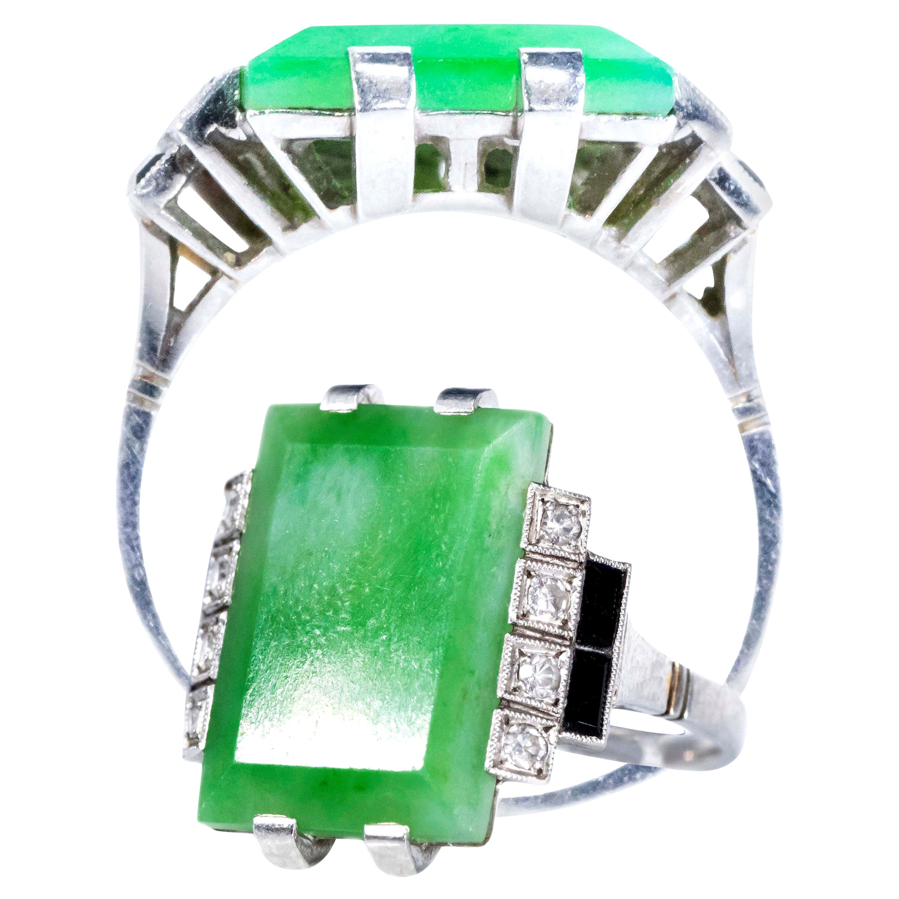 Art Deco Diamond Onyx Ring At 1stdibs