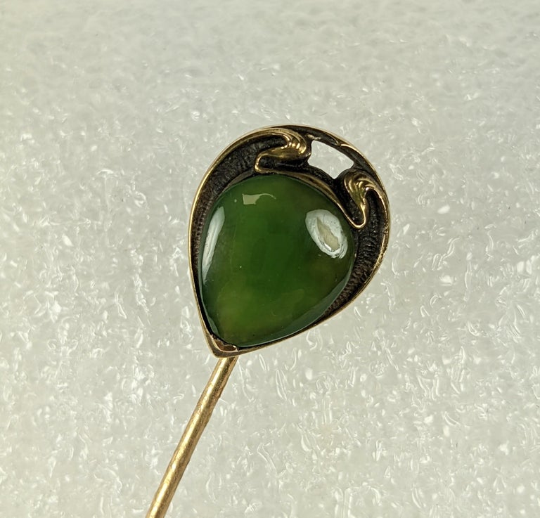 Jade Art Nouveau Stick Pin For Sale at 1stDibs
