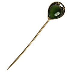 Jade Art Nouveau Stick Pin