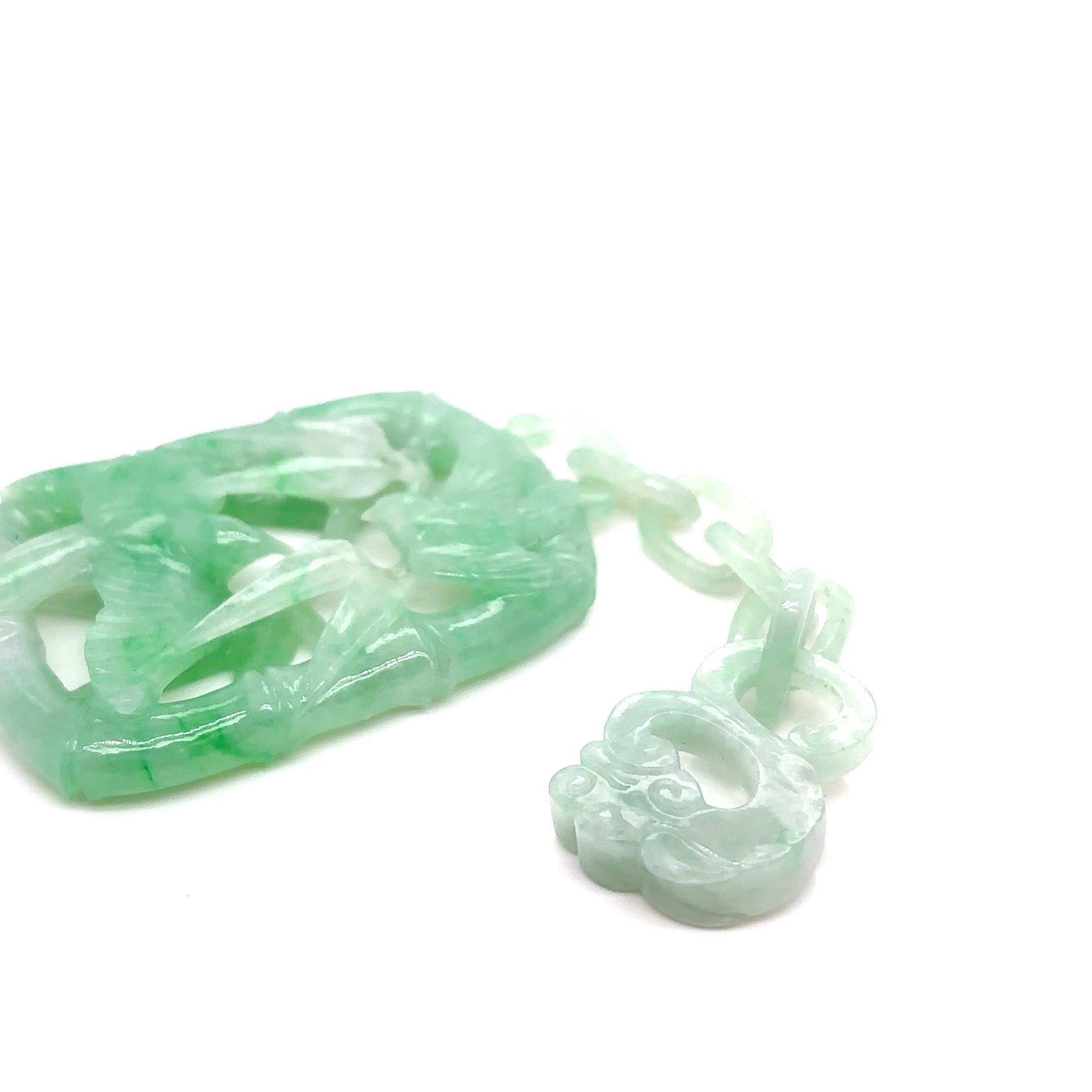 Uncut Jade Bamboo Bird Carving For Sale