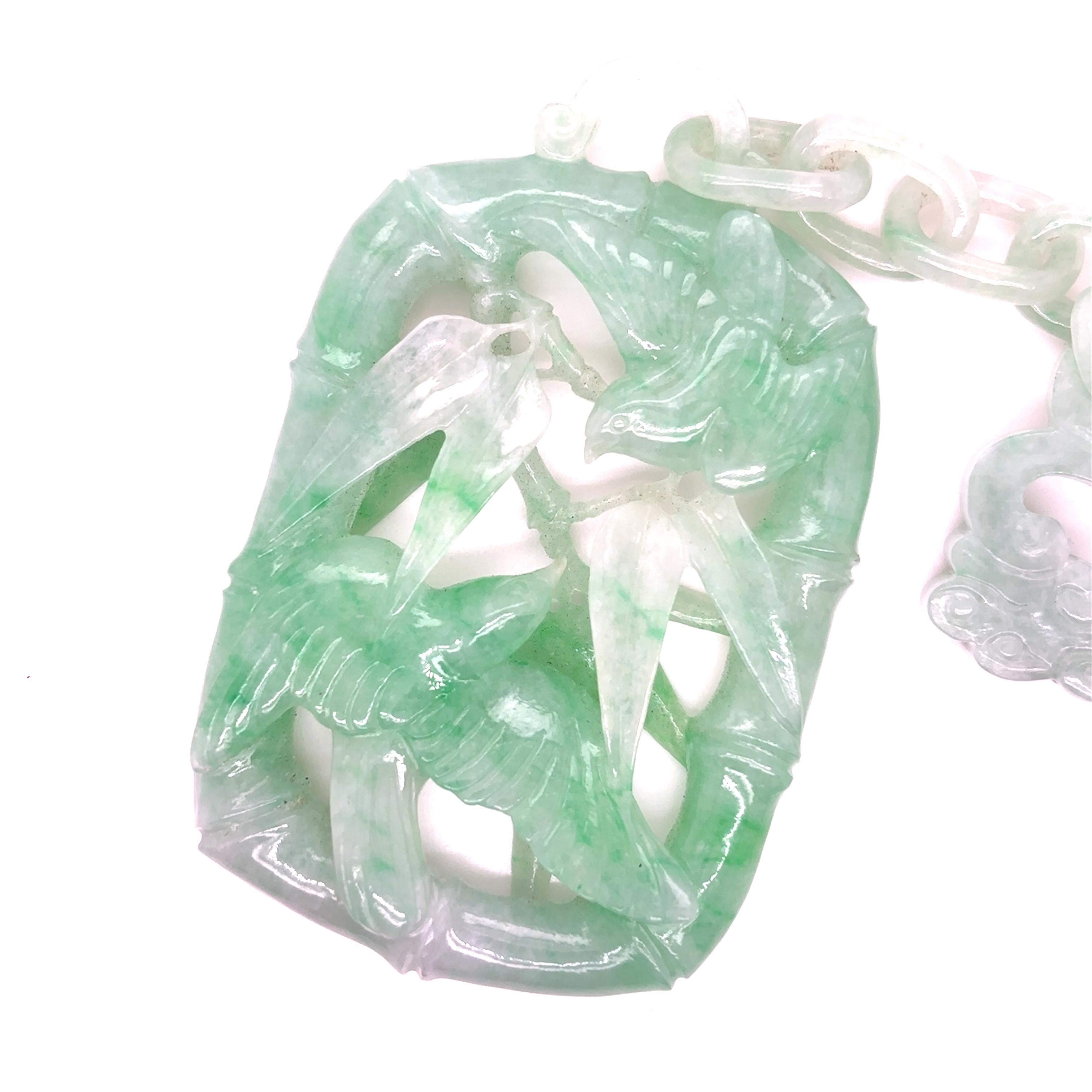 Jade Bamboo Bird Carving For Sale 1