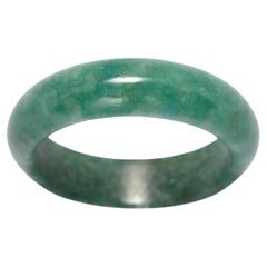 Vintage Jade Band Ring Hand Carved Certified Untreated Size 9