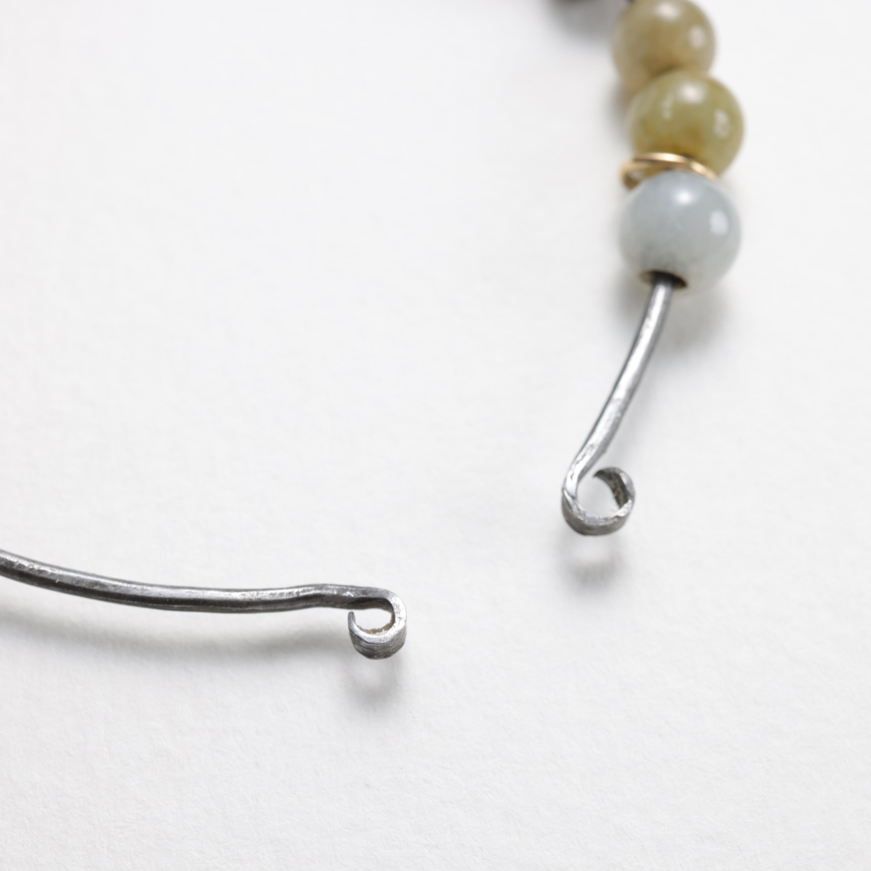 Jade Bangle 18K Gold & Ohio Steel, Hand Forged, 65mm In New Condition For Sale In Southbury, CT