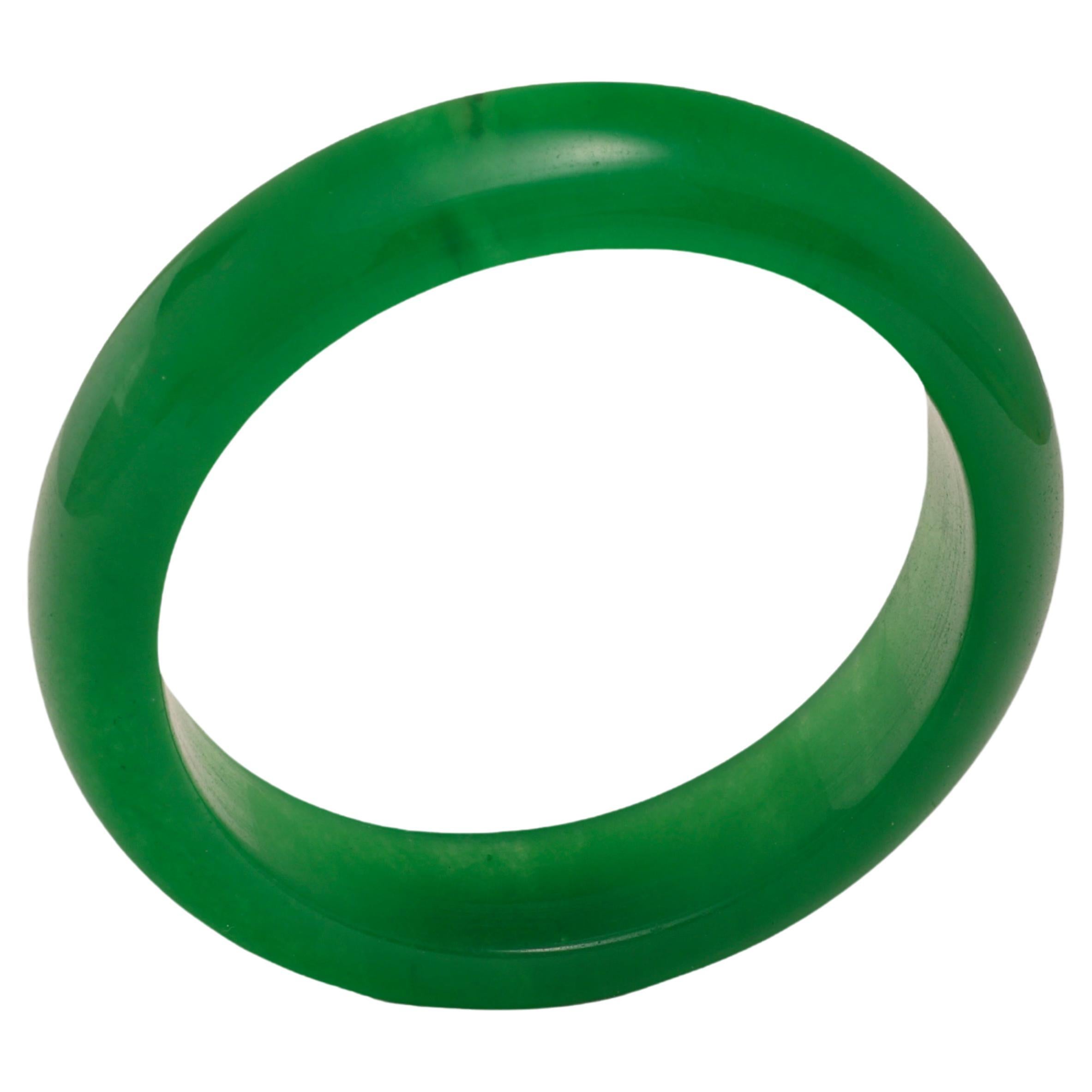 Bracelet en jade de qualité A, couleur vert foncé