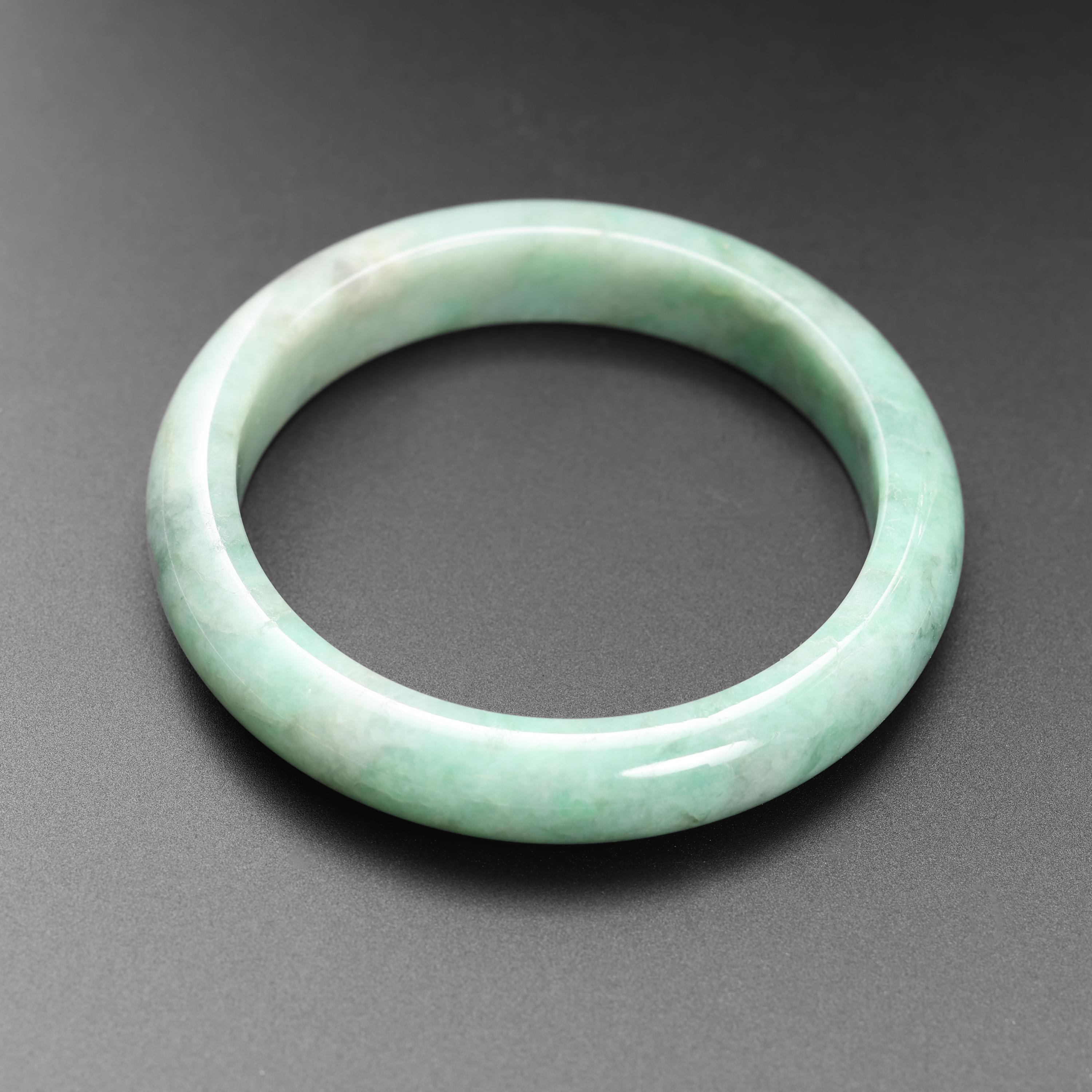 Artisan Jade Bangle Apple Green Certified Untreated For Sale