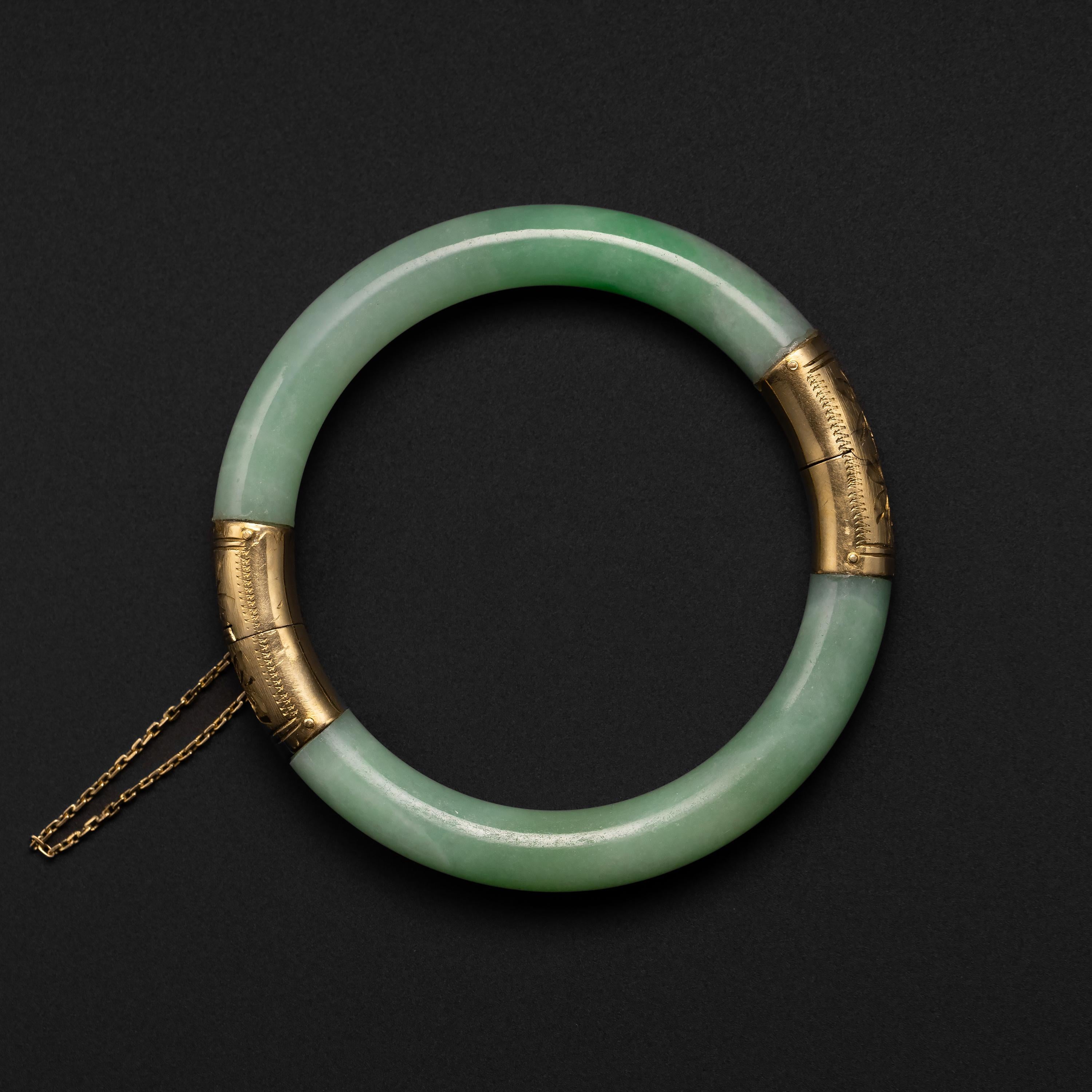 Jade-Armreif Apfelgrün GIA zertifiziert (Moderne)