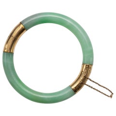 Retro Jade Bangle Apple Green GIA Certified