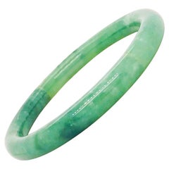 Jade Bangle Bracelet-Genuine Green Jadeite Jade Medium Bangle Bracelet