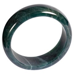 Jade Bangle Certified Untreated Blue Olmec Jade from Guatemala Large Size