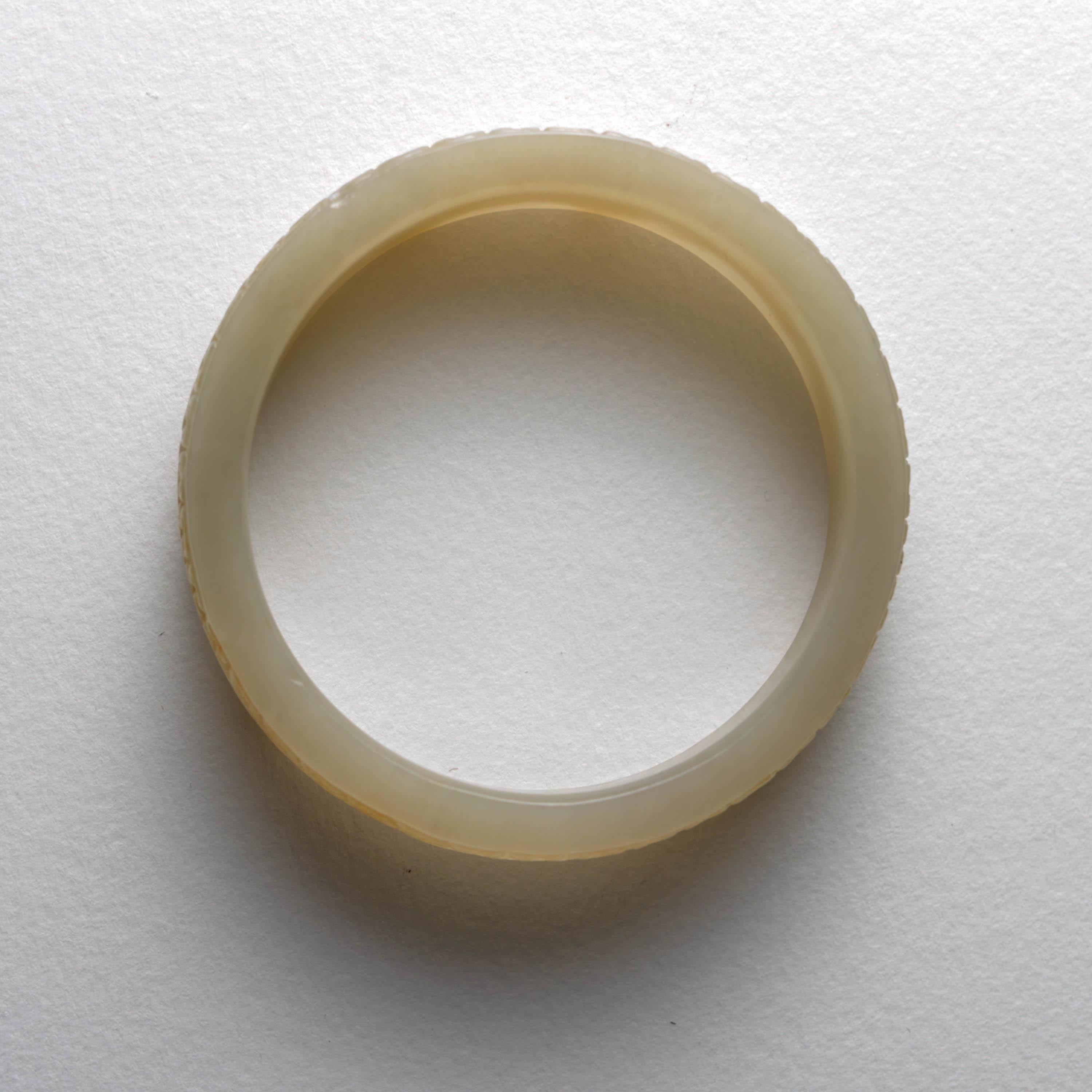 Jade Bangle XL 75mm Interior Diameter Certified Untreated Fine Nephrite For Sale 2