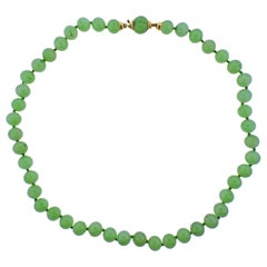 Jade Bead Gold Necklace