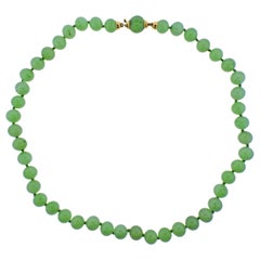 Collier de perles de jade en or