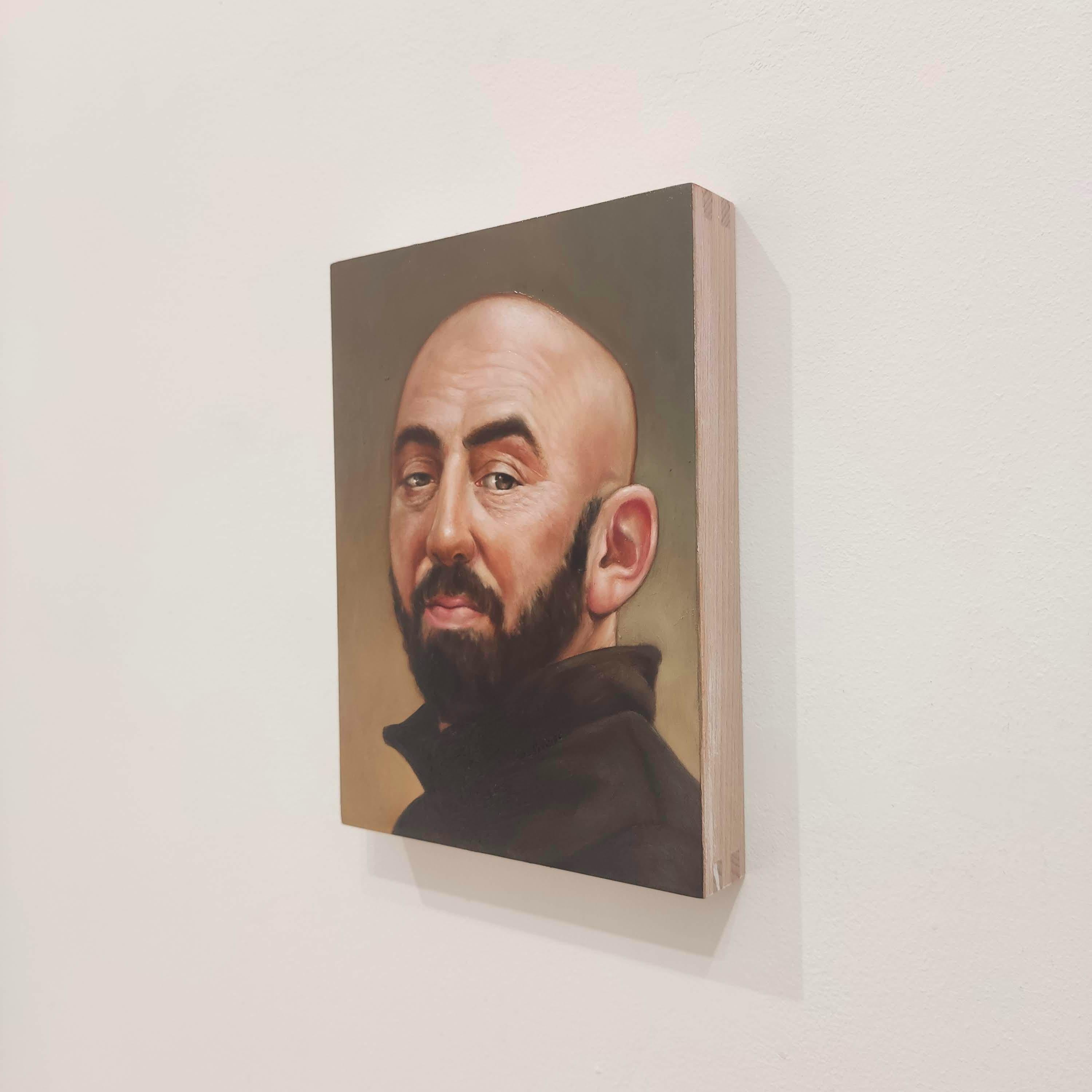 Le Forgeron, Pittura a olio, Figurativa, Realismo contemporaneo - Portrait Painting Marrone di Jade Boissin