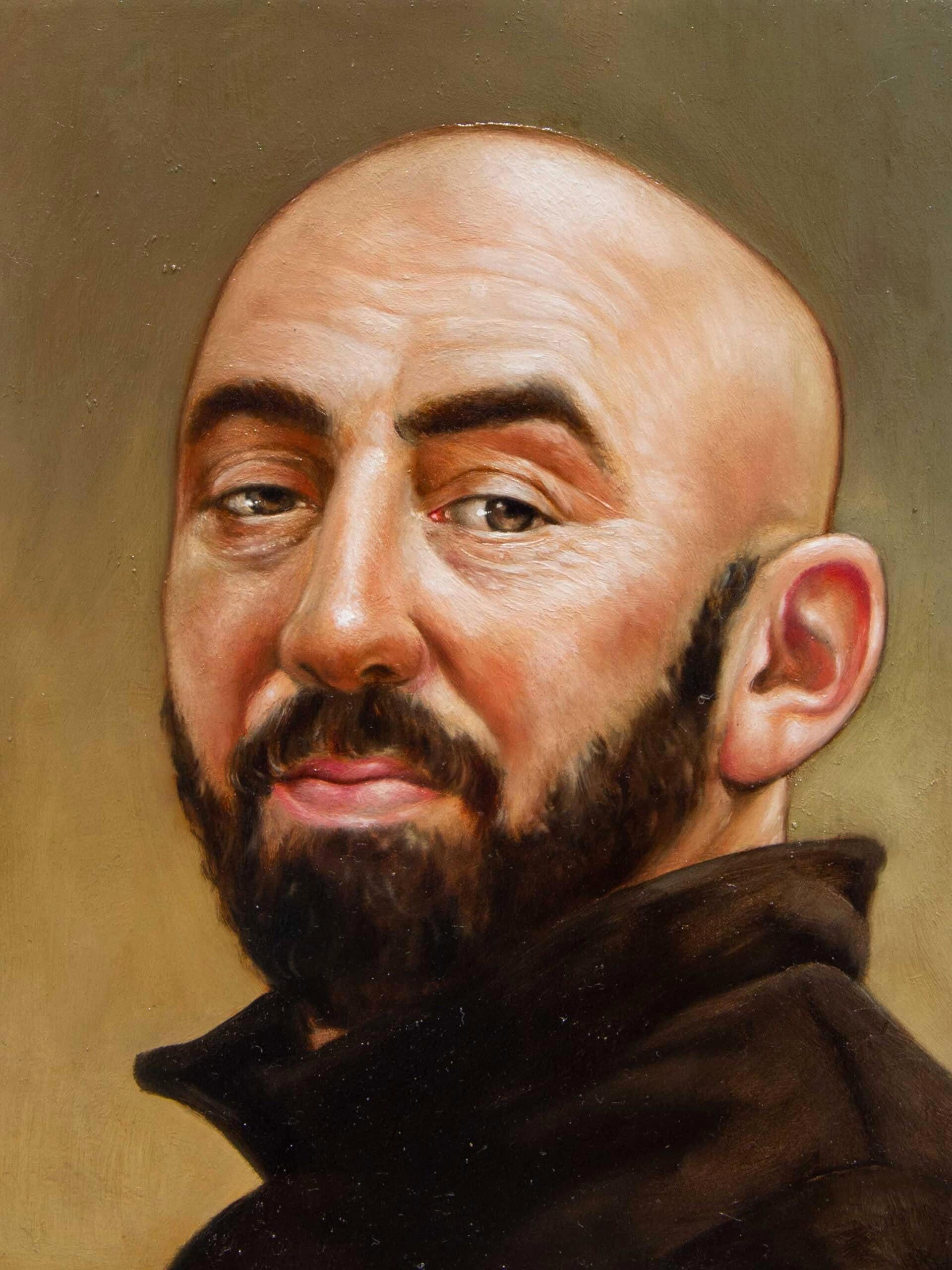 Portrait Painting di Jade Boissin - Le Forgeron, Pittura a olio, Figurativa, Realismo contemporaneo