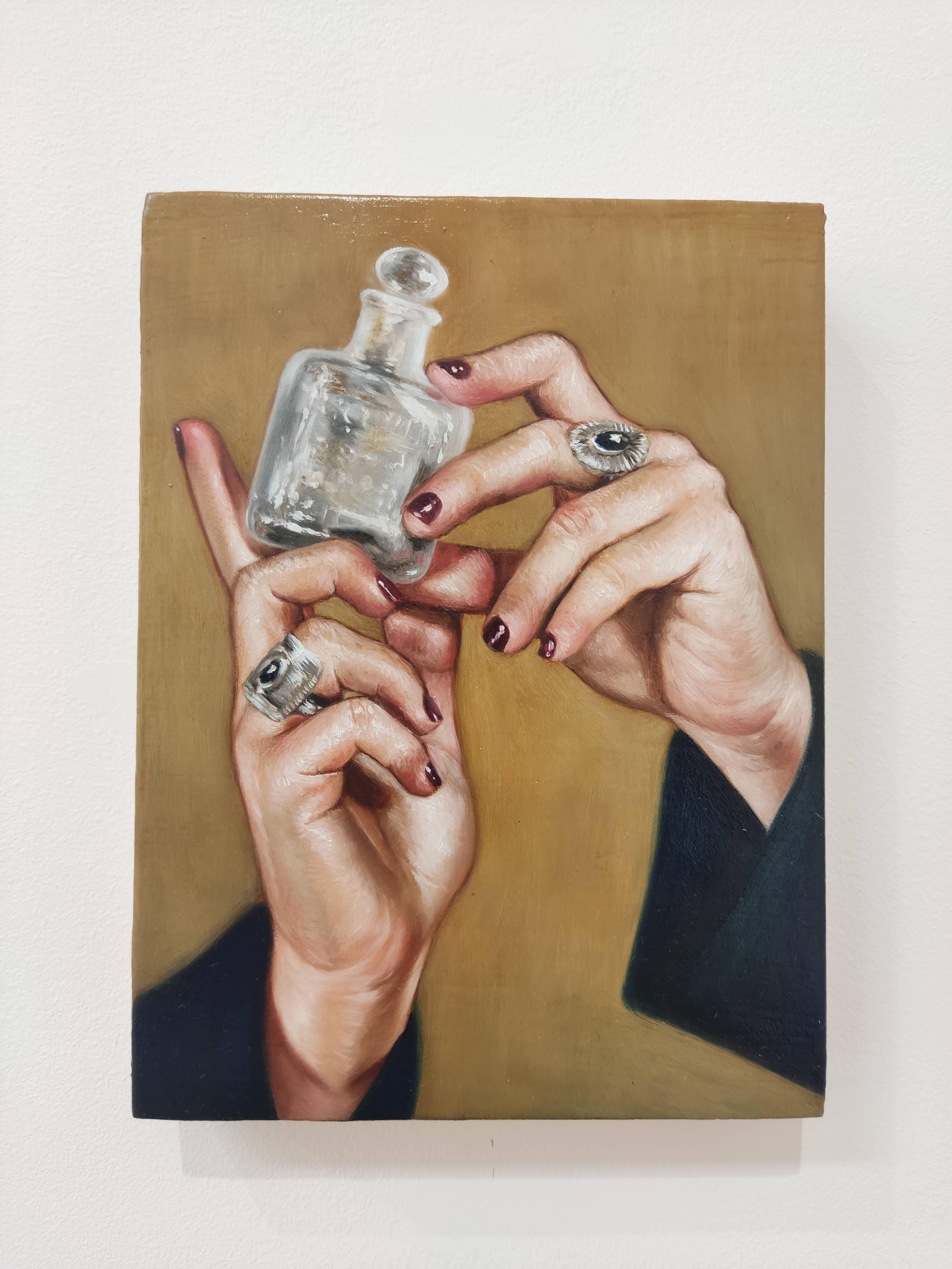Ricqlès pour une sorcière, Pittura a olio, Figurativo, Realismo contemporaneo - Painting Contemporaneo di Jade Boissin