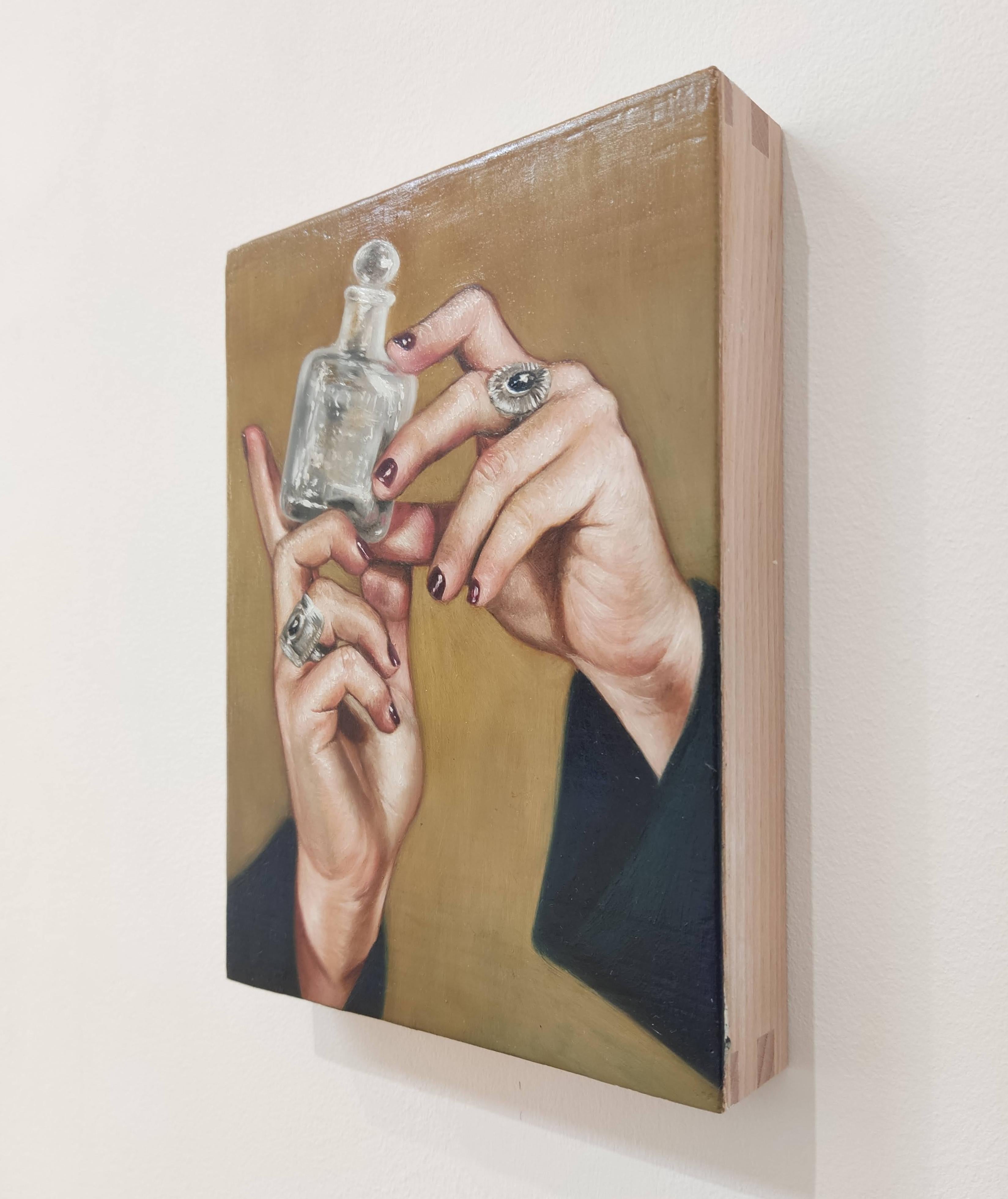 Ricqlès pour une sorcière, Pittura a olio, Figurativo, Realismo contemporaneo - Still-Life Painting Marrone di Jade Boissin