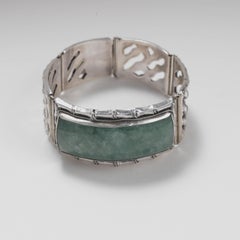 Jade Bracelet Unisex Midcentury Certified Untreated Burmese Jadeite handmade