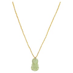 Jade Buddha faceted Pyrite necklace