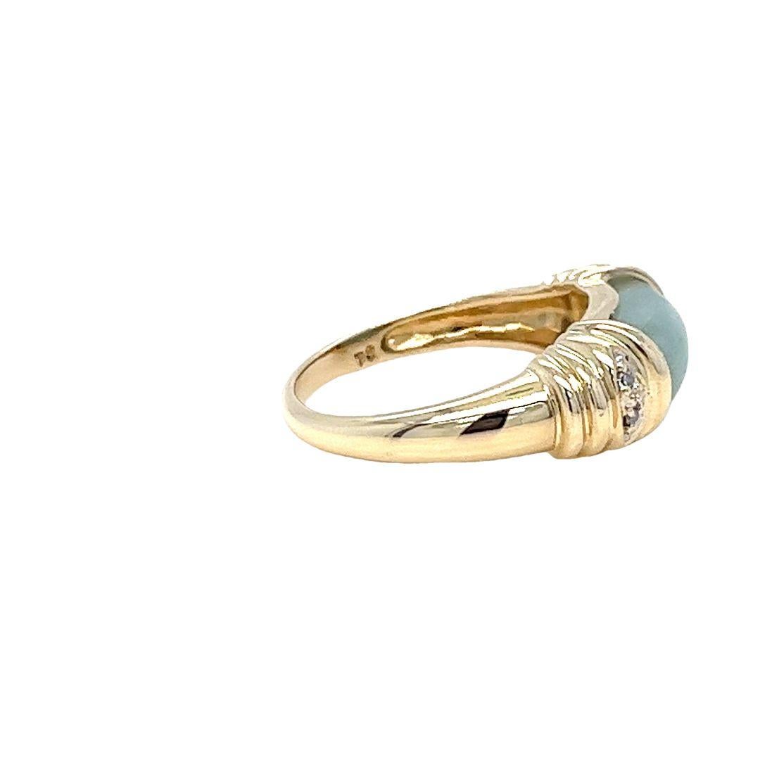 Jade Cabochon Yellow Gold Ring For Sale 1