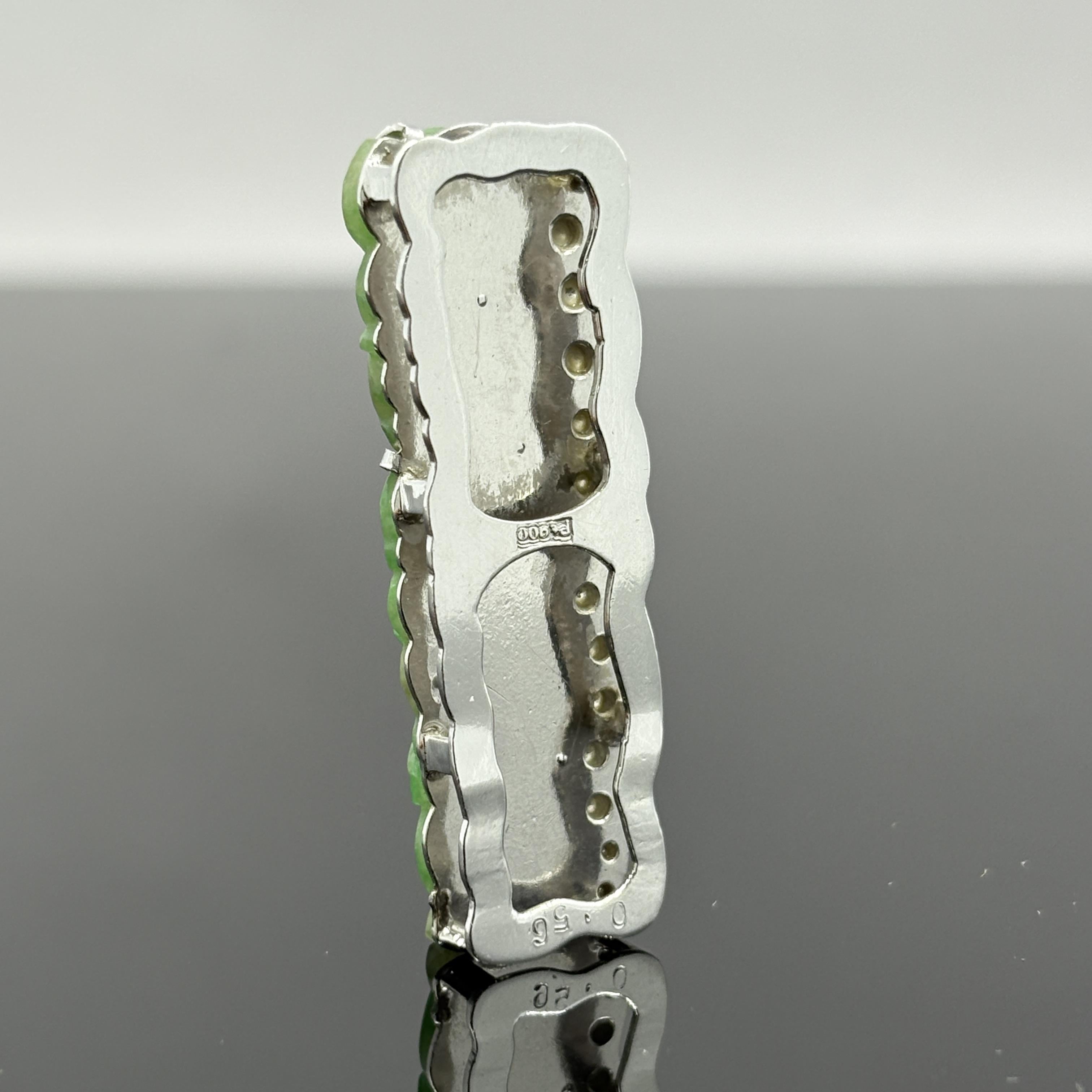 Collana in giada e diamanti in platino in vendita 3
