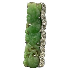 Jade Carving & Diamond Platinum Necklace