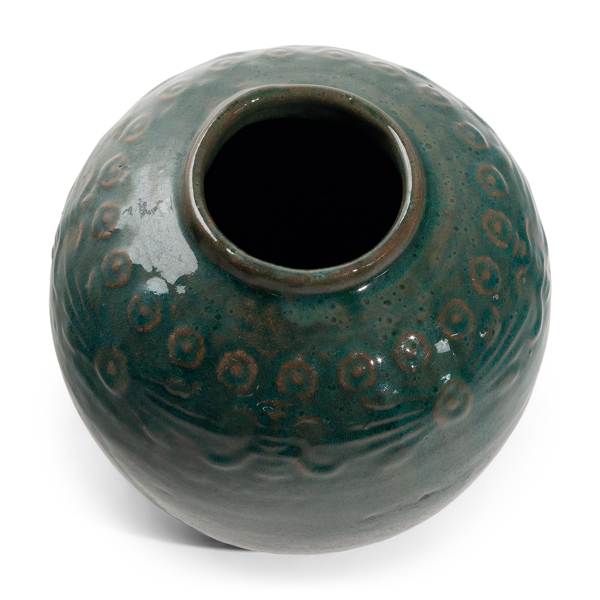 Glazed Chinese Jade Green Salt Jar, c. 1900