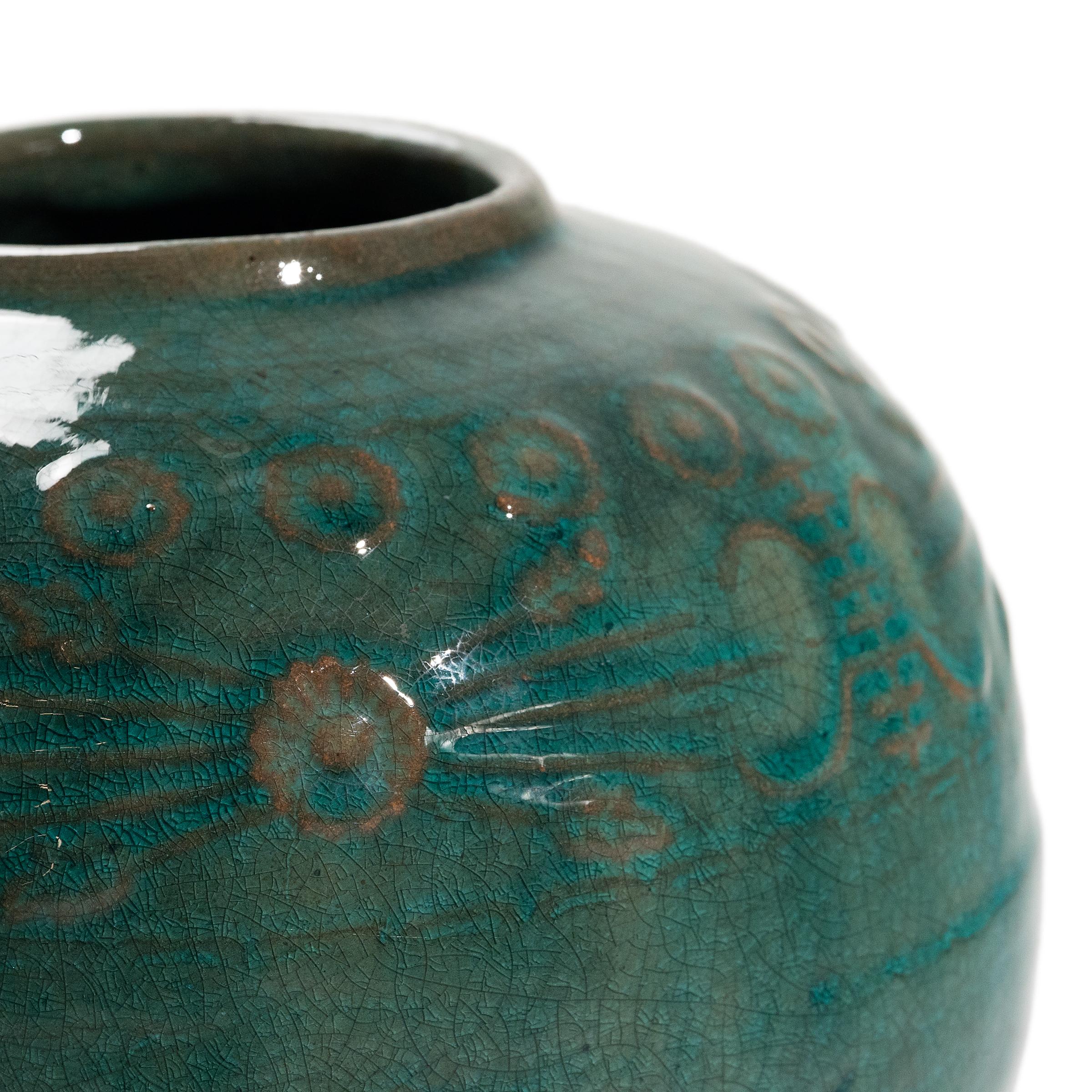 Glazed Jade Chinese Salt Jar, c. 1900