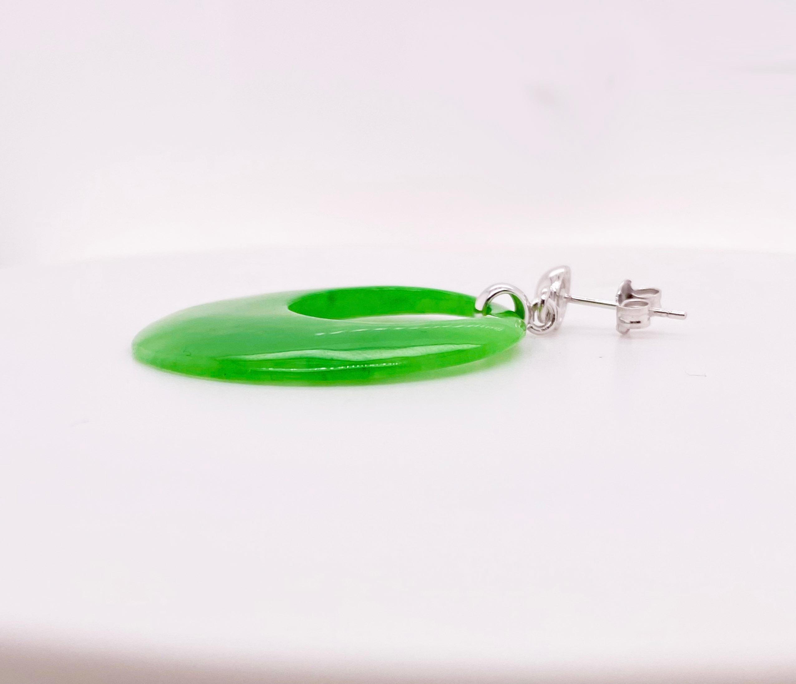 round jade earrings