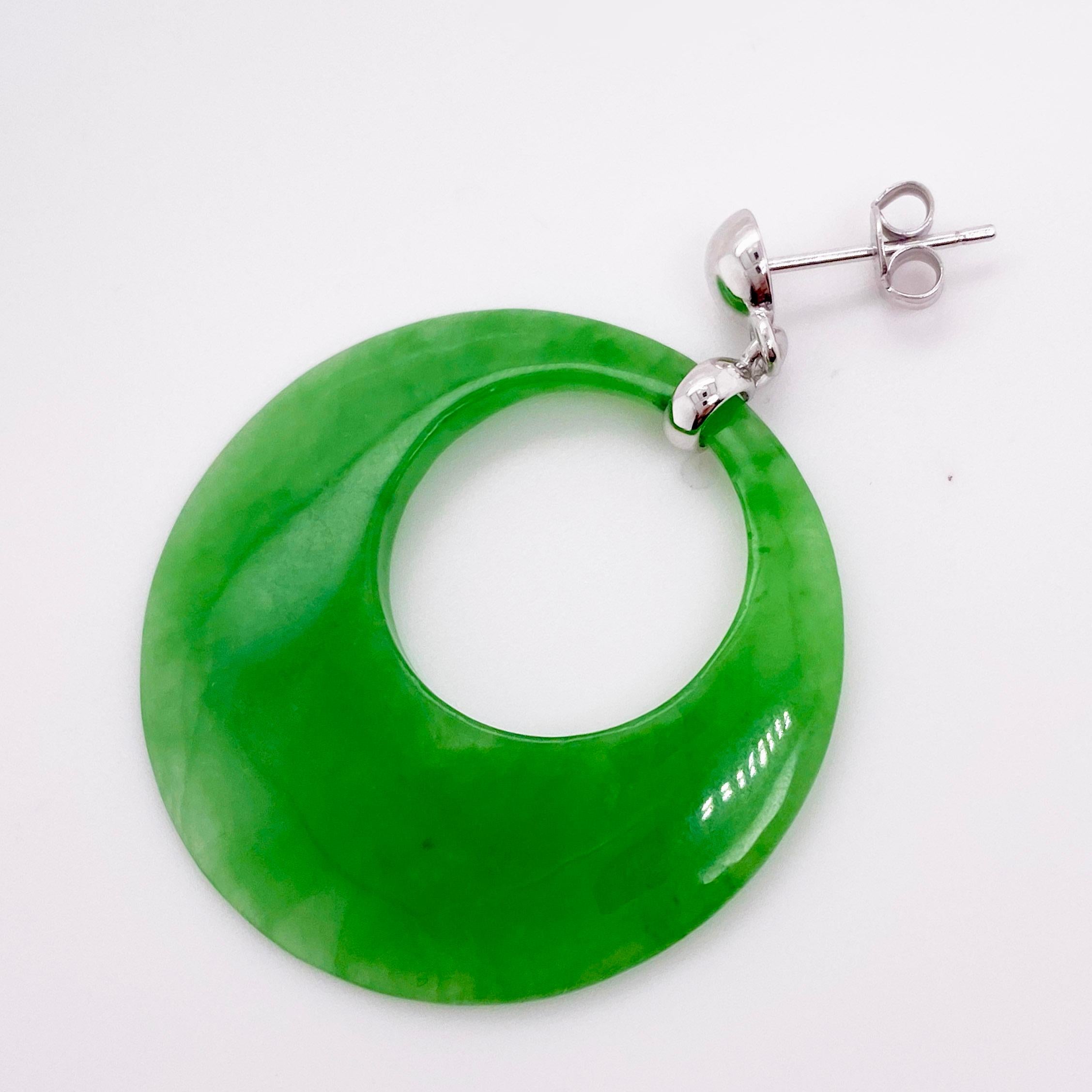 jade earrings silver