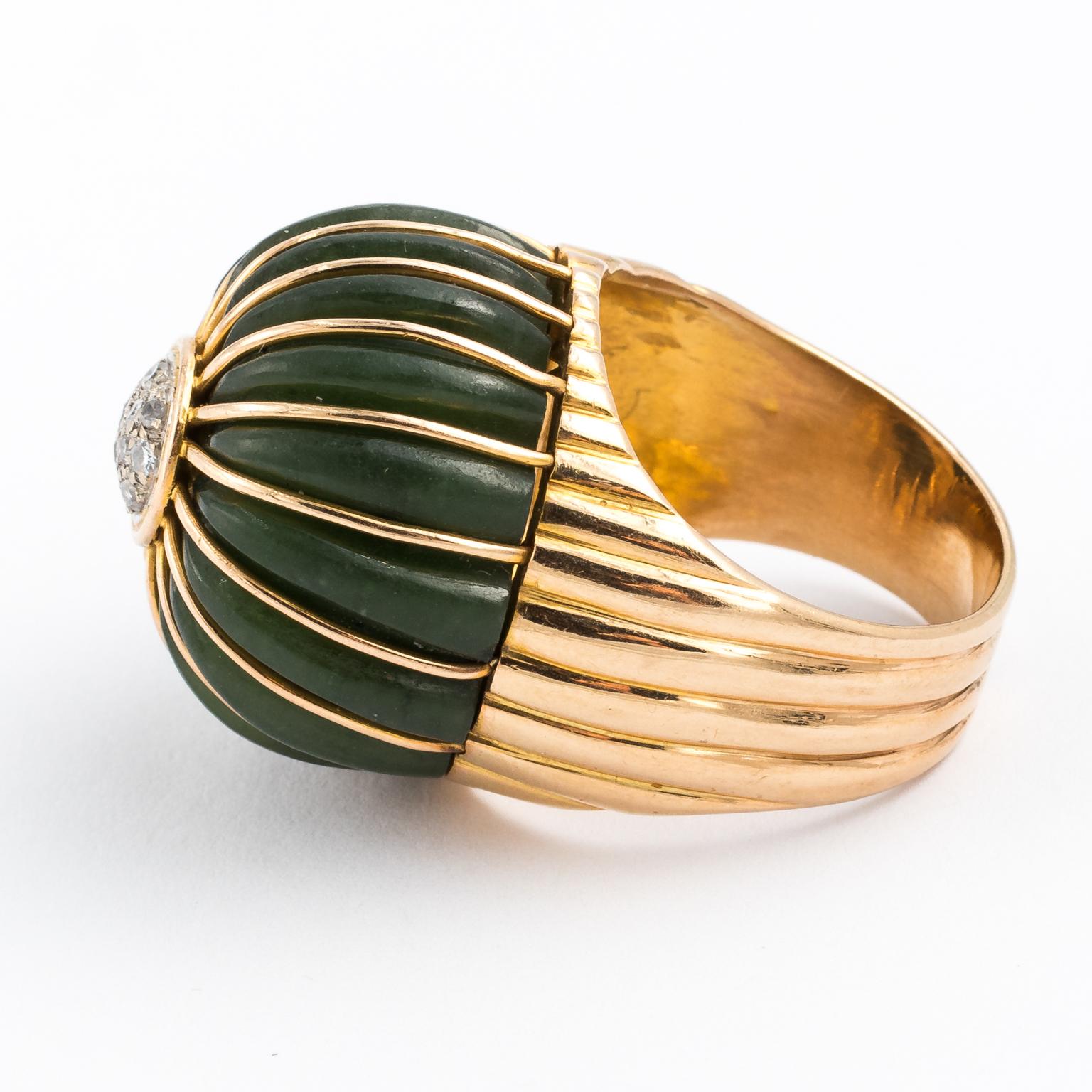 Women's Jade Cocktail Ring, circa 1960 For Sale