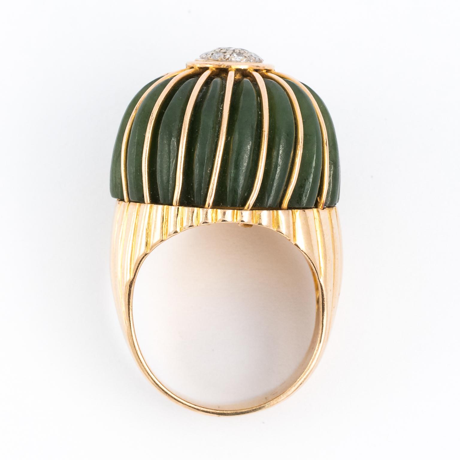 Jade Cocktail Ring, circa 1960 For Sale 3