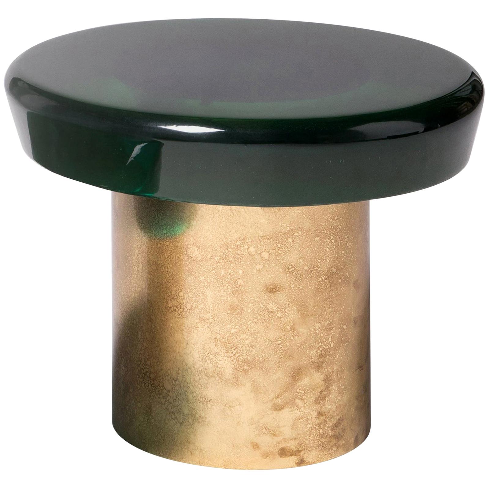 Jade Coffee Table Height by Draga & Aurel Resin and Brass, 21st Century