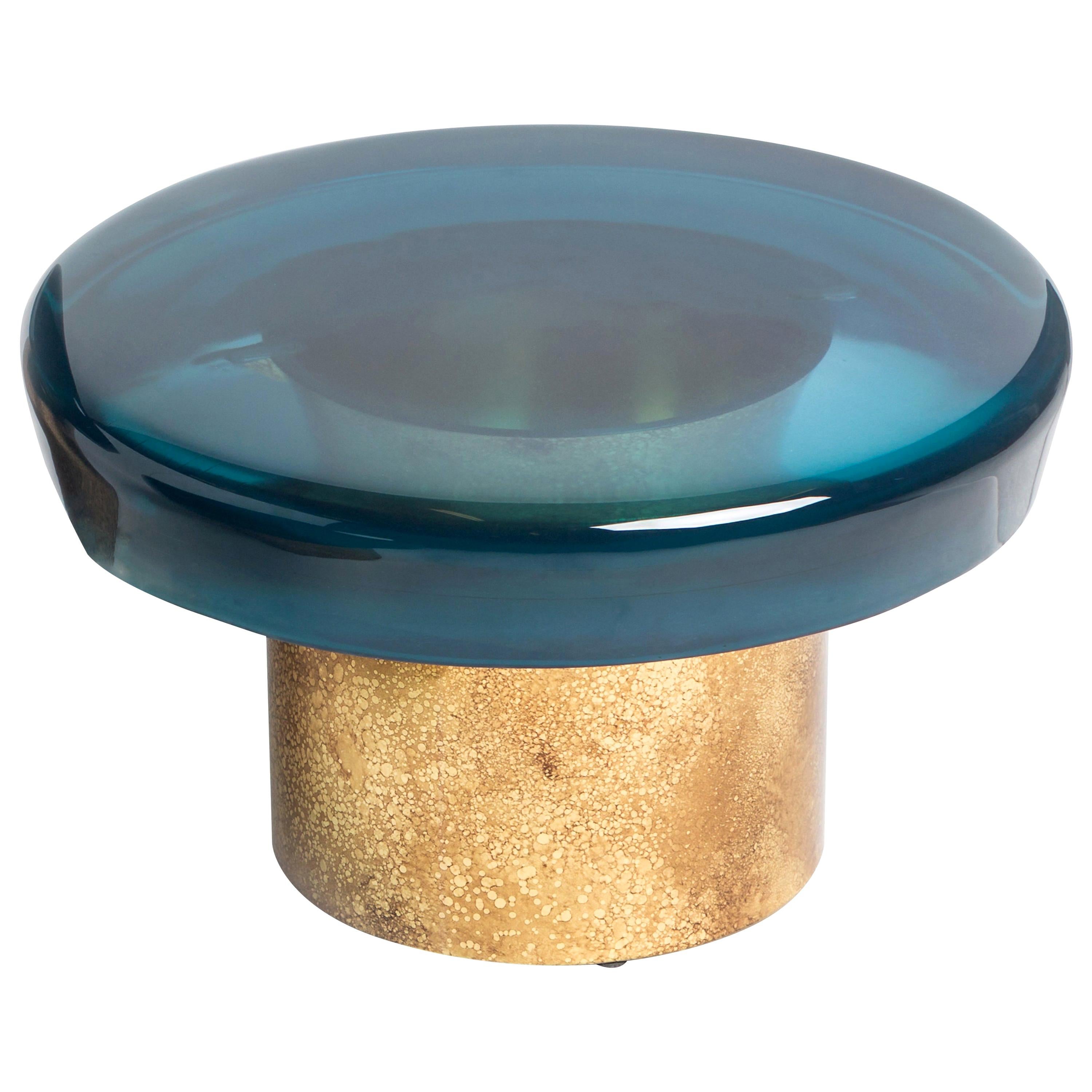 Jade Coffee Table Low by Draga & Aurel Resin and Brass, 21st Century