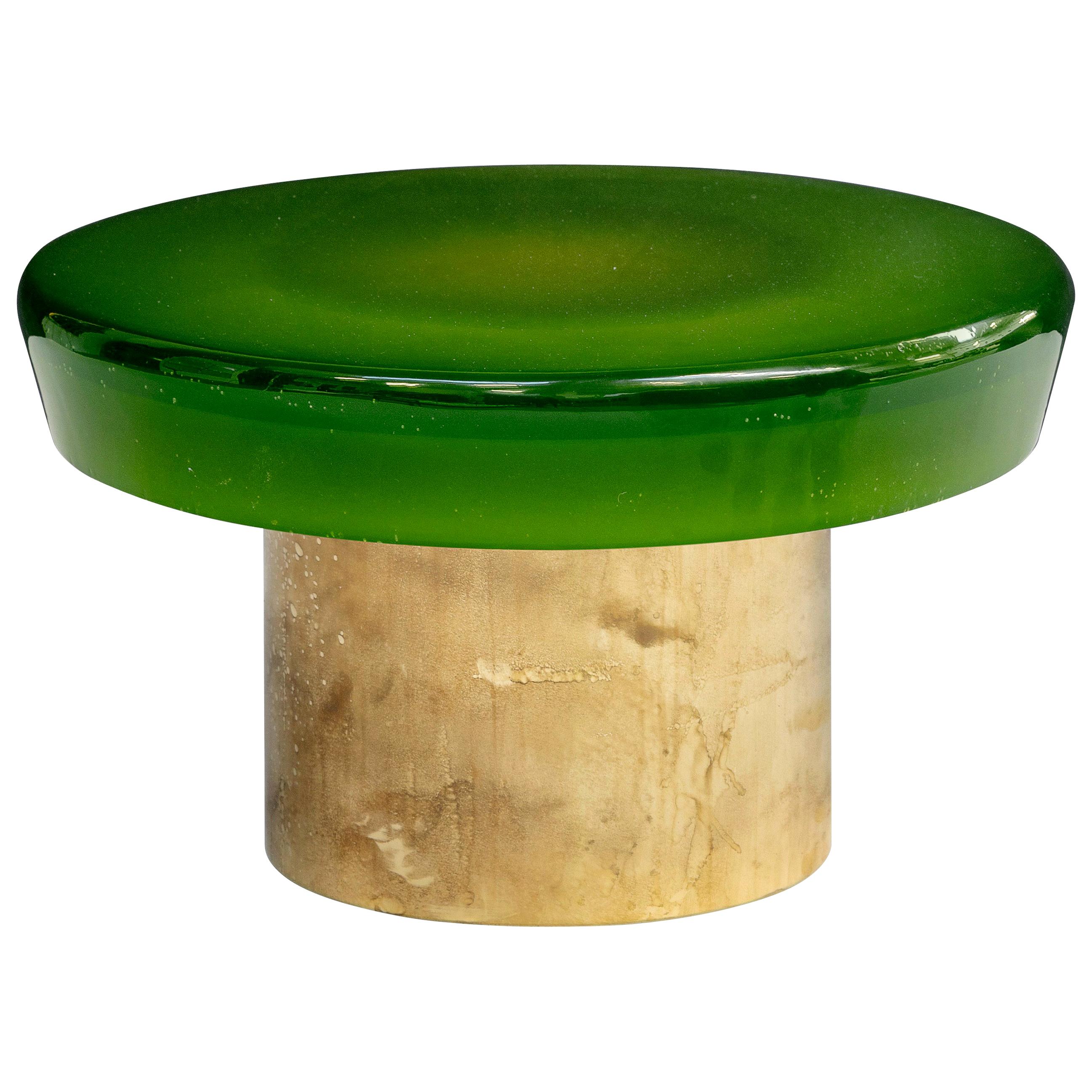 Jade Coffee Table Low by Draga & Aurel Resin and Brass, 21st Century