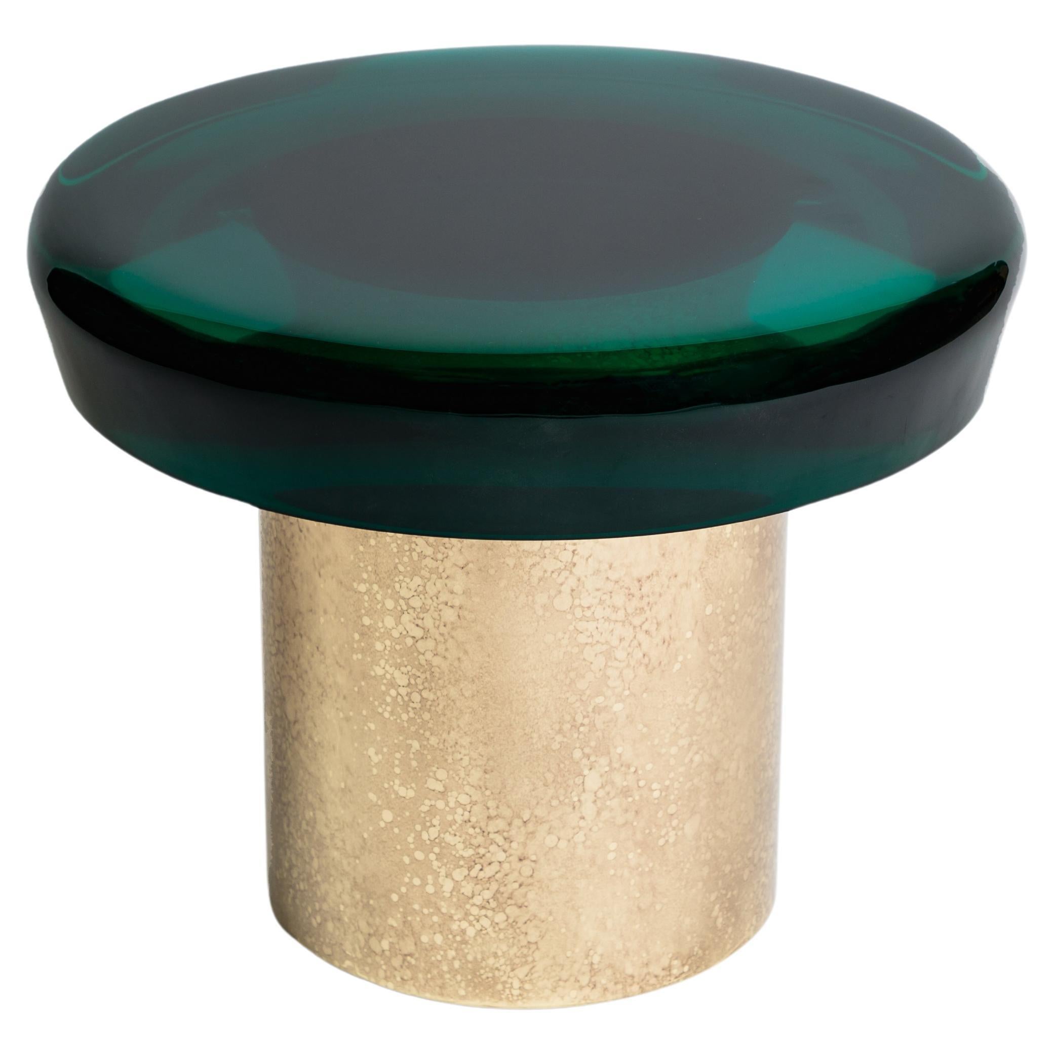 Jade Coffee Table High by Draga & Aurel Resin and Brass, 21st Century For Sale