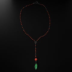 Jade & Coral Necklace, Circa 1930s