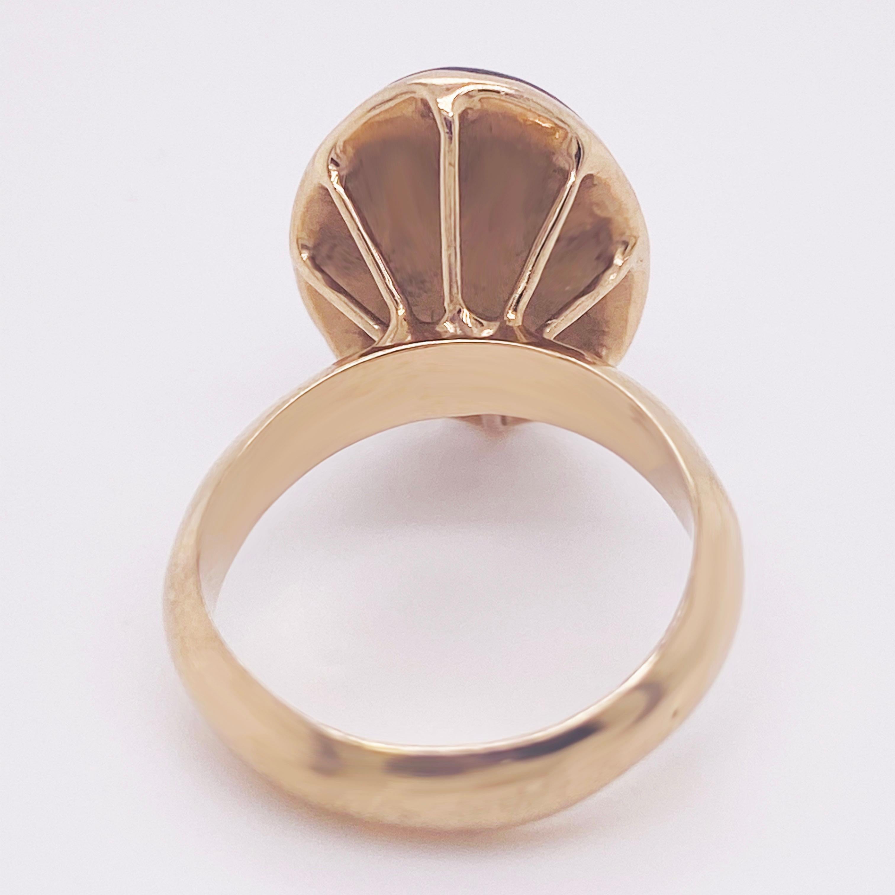 Jade Diamant 14 Karat Gelbgold Bombe-Ring mit Lünette, Jade und 1/4 Karat Diamant im Zustand „Hervorragend“ im Angebot in Austin, TX