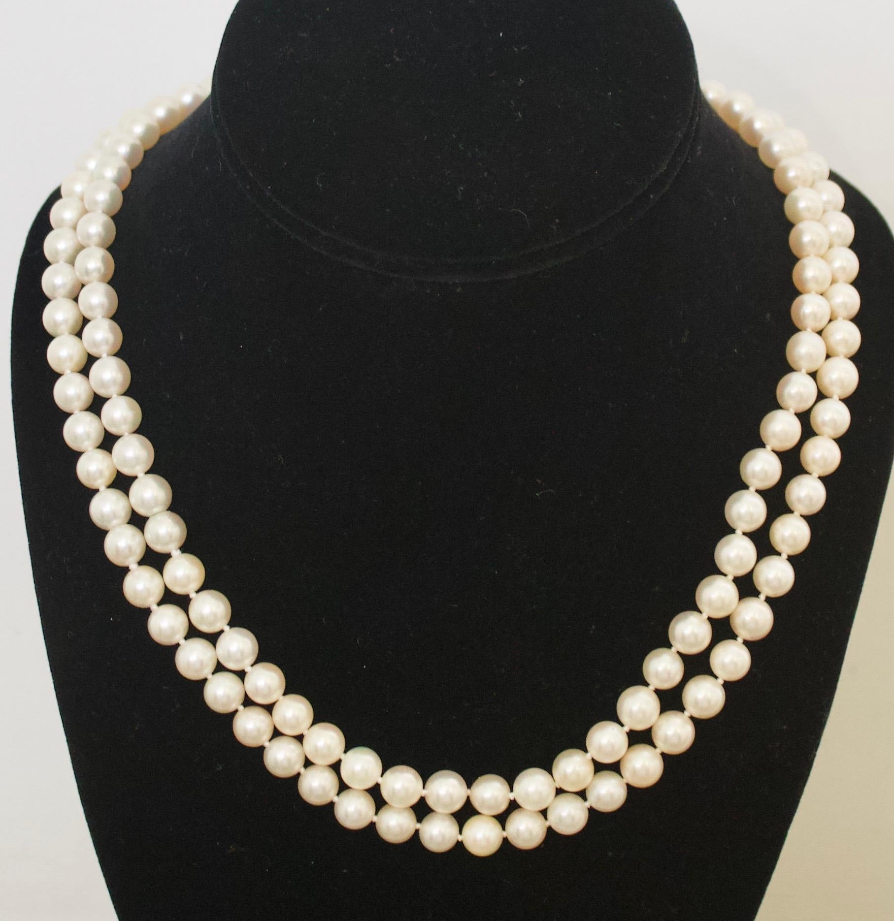 Women's or Men's Jade Diamond and Pearl Strand Necklace Circa 1950's For Sale